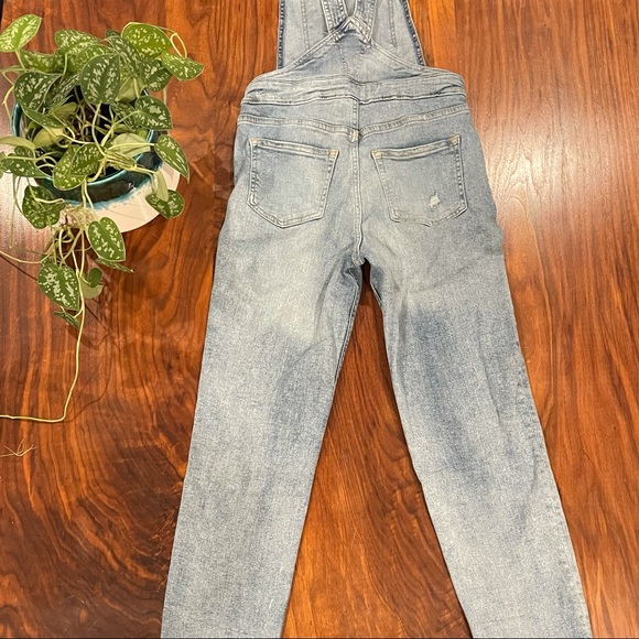 Distressed Denim Dungarees - Picture 2 of 3